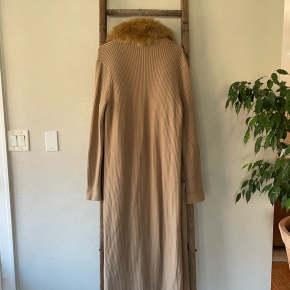 Show Me Your Mumu long maxi length faux fur collared cardigan - Picture 4 of 6
